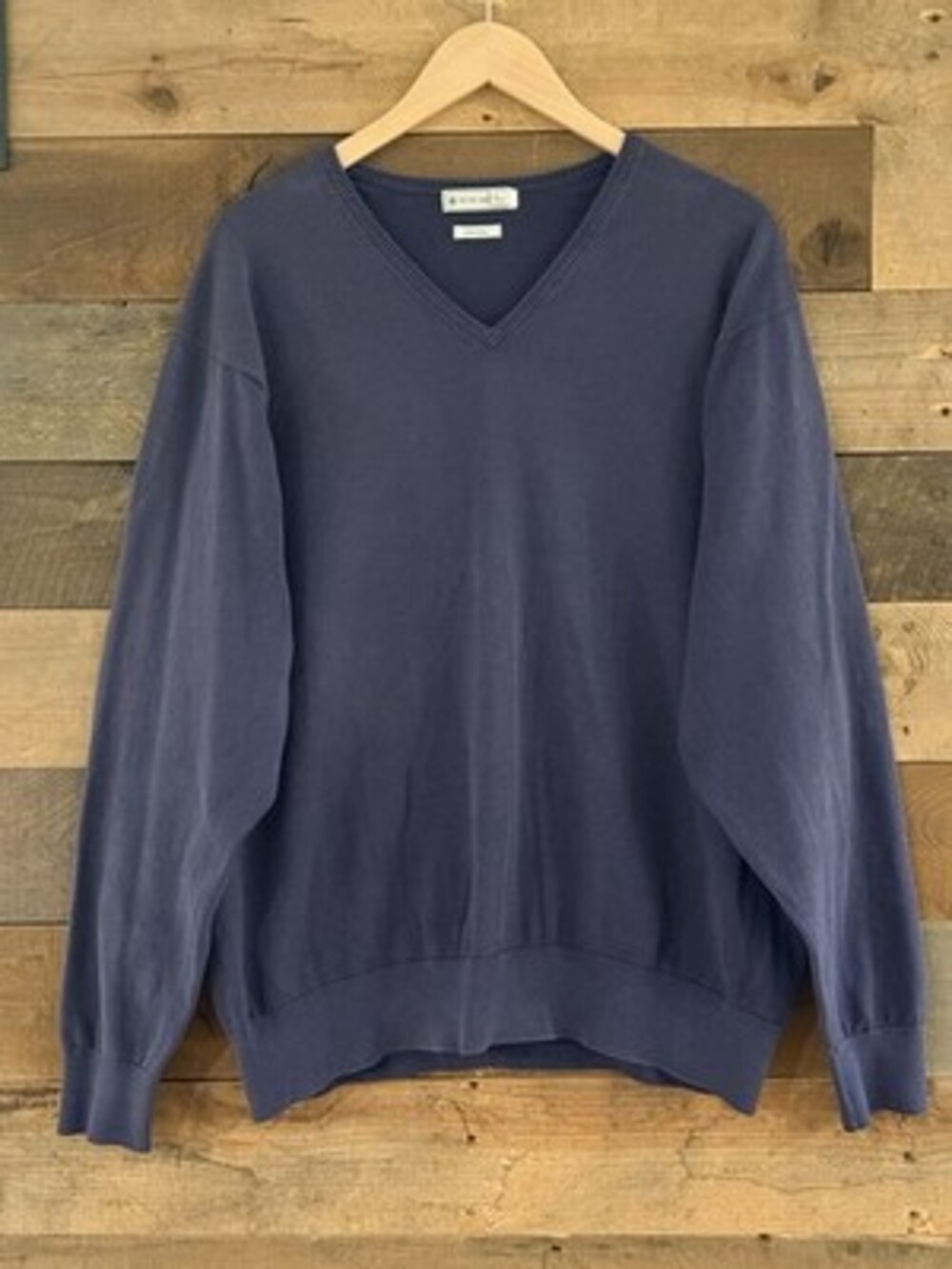Peter Millar Sweater Mens XL Blue Solid V-Neck Performance Crown Sport Pullover